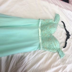 A light Teal Dress